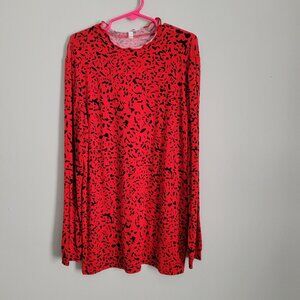 Dot Dot Smile Shirt Girl's 11 Black and Red Long Sleeve Blouse NWOT